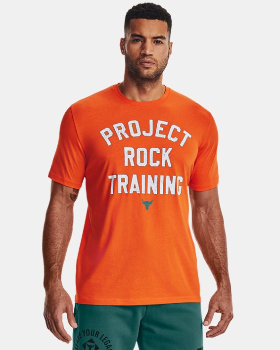 Men's Project Rock Training Short Sleeve, Orange, pdpMainDesktop image number 0